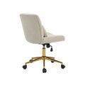 Bürostuhl Mikrofaser Beige mit Höhenverstellung und Schwenkfunktion