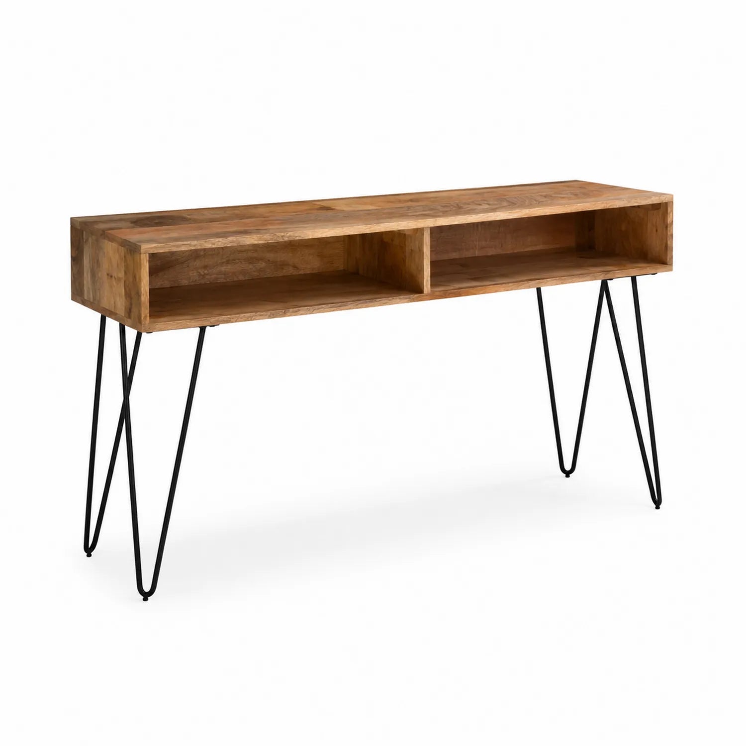 Konsolentisch aus Mangoholz mit Schwarzen Eisenbeinen 120x30x80 cm