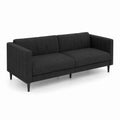Dreisitzer Sofa rechteckig Stoff Schwarz