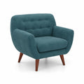 Sessel Polstersessel Stoff Holzrahmen Blau 80x85x78 cm