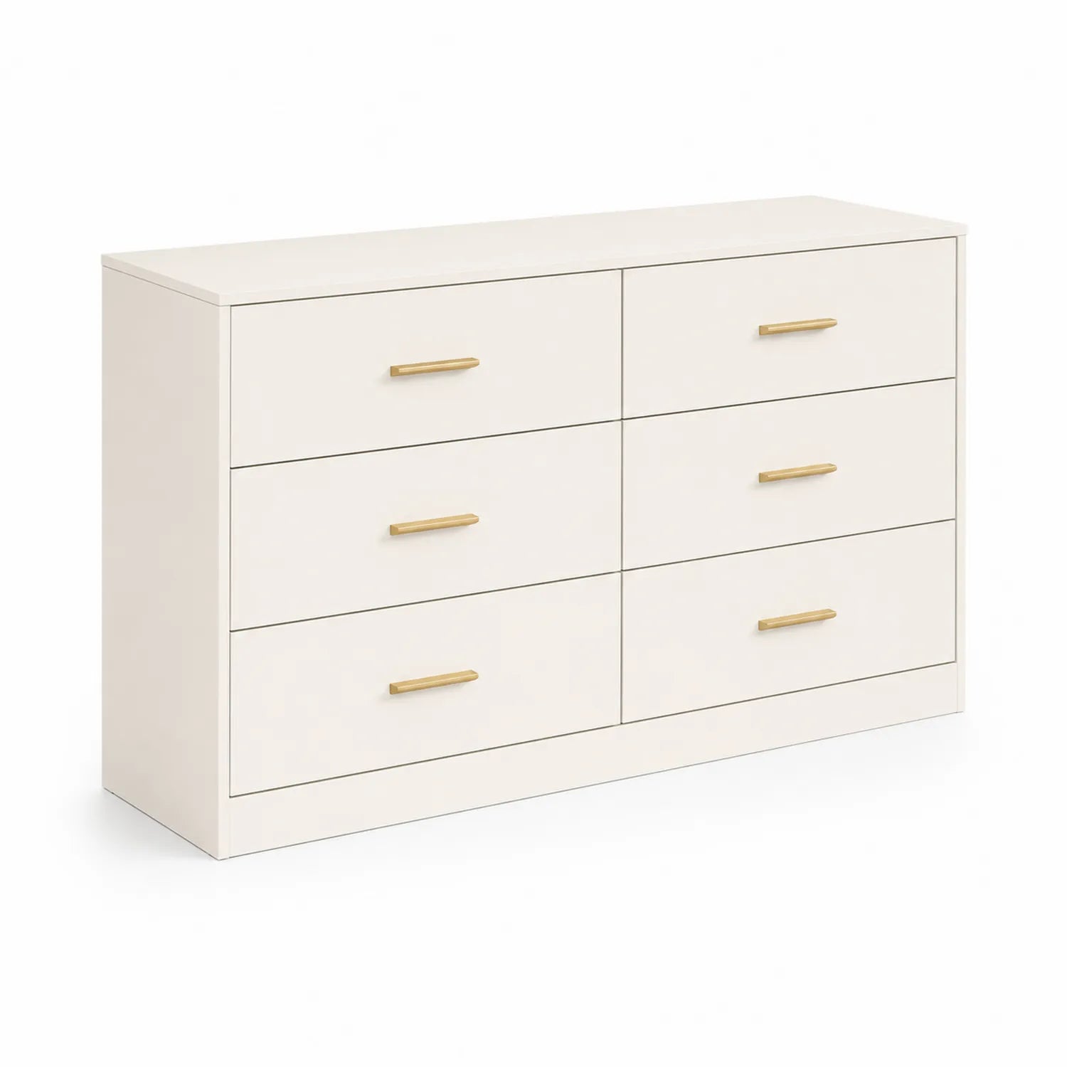 Weiße Holzkommode mit 6 Schubladen