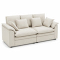 Sofa 3-Sitzer Beige Stoff 220cm