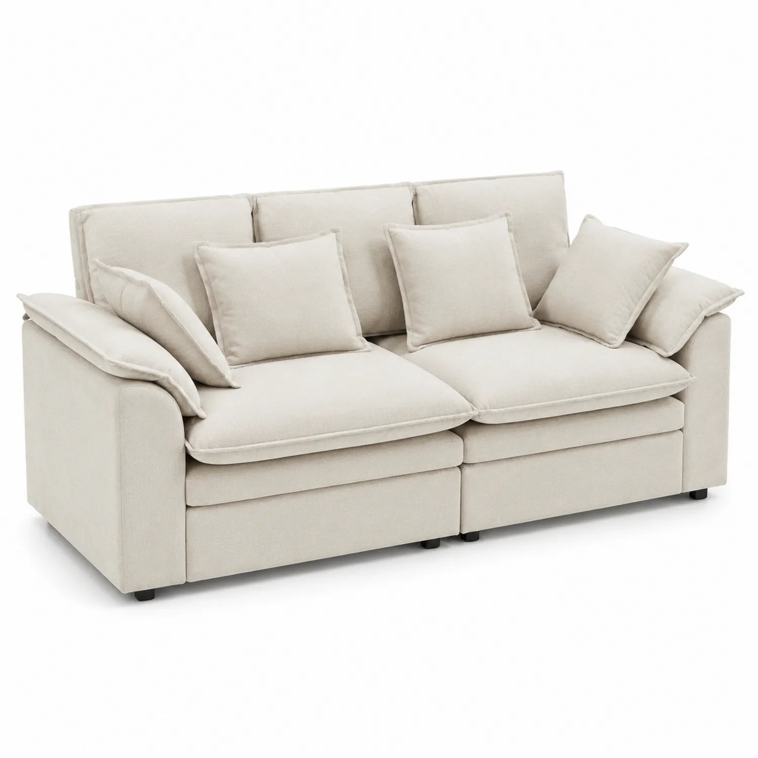 Canapé 3 places tissu beige 220cm
