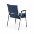 Stuhl aus Stahl mit PU-Leder Blau
