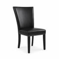 Chaise de salle à manger en cuir noir