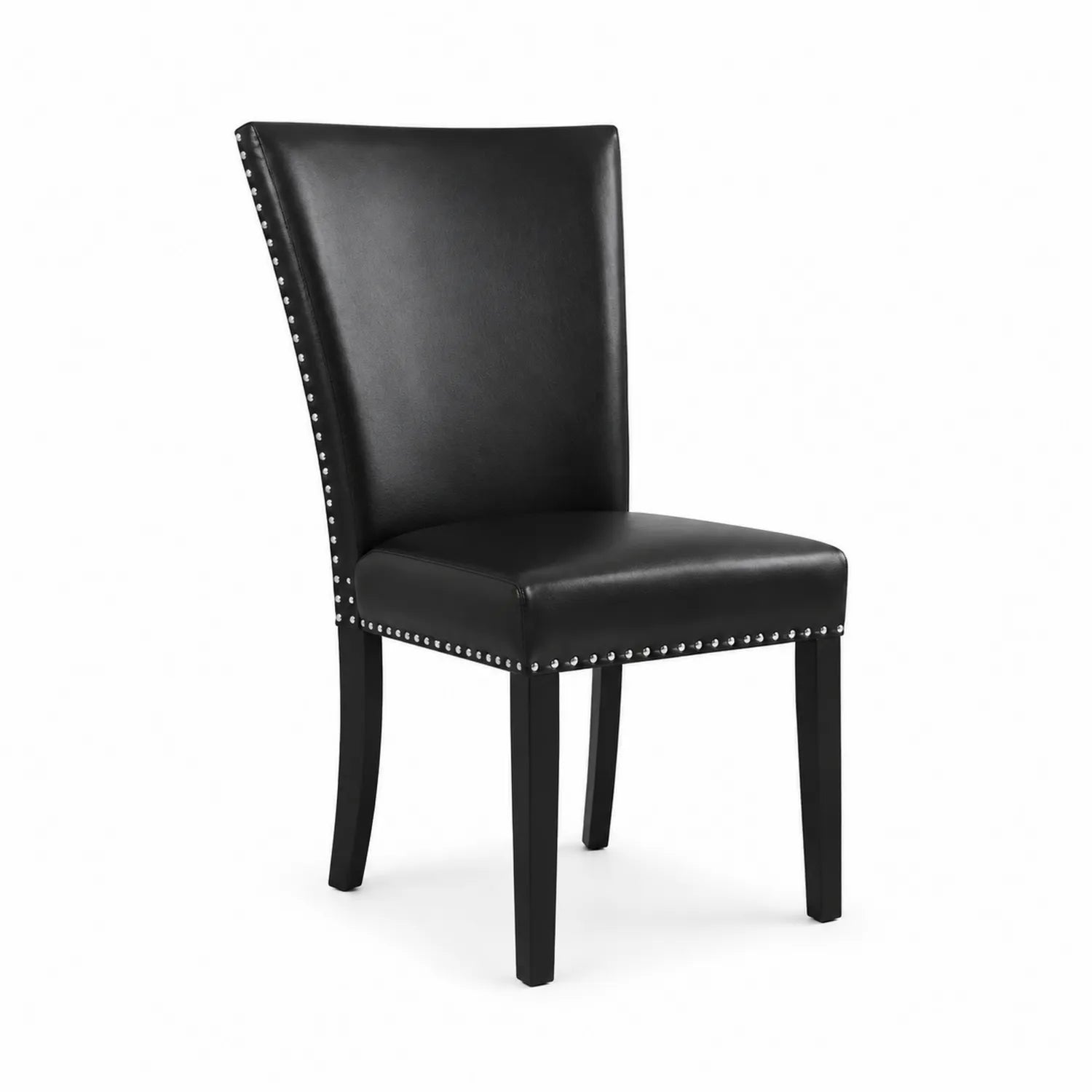 Chaise de salle à manger en cuir noir