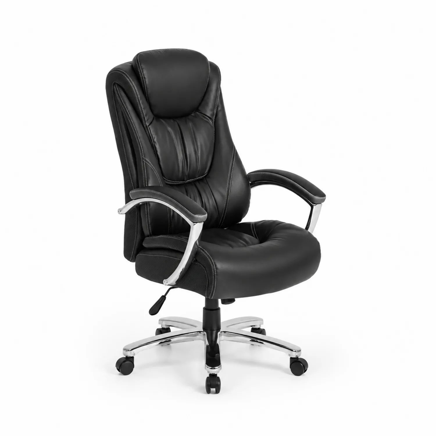 Chaise de bureau en similicuir noir