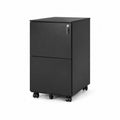 Armoire de classement en métal noir avec serrure et roulettes