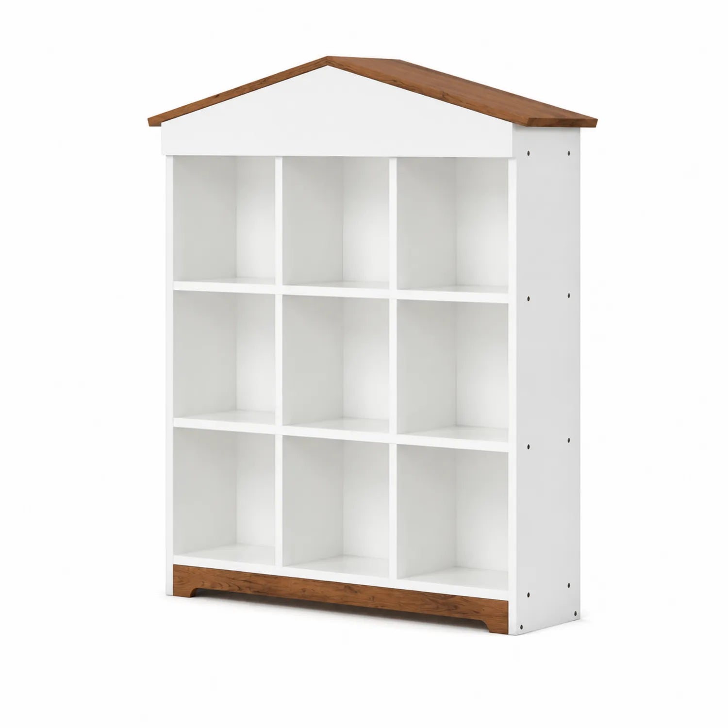 Bücherregal Dachform Weiß MDF Holzfurnier