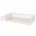 Lit pour enfant en bois blanc 140x70 cm avec barrière latérale