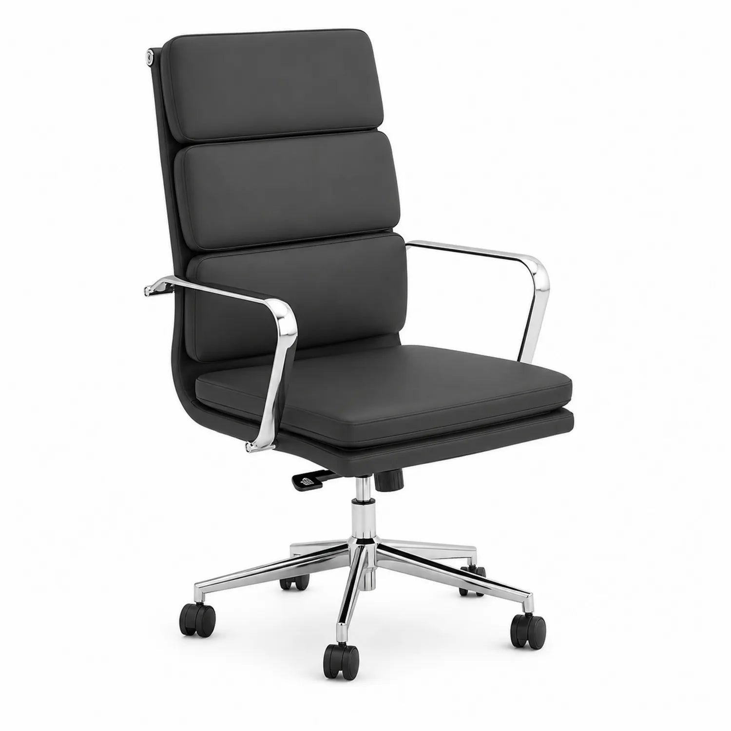 Bürostuhl Hochlehner PU-Leder Chrom Schwarz