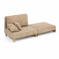 Ensemble de canapé modulaire avec revêtement en microfibre et pieds en bois, Beige