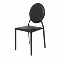 Esszimmerstuhl Metall und PU-Leder Schwarz 45x45x85cm