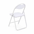 Chaise pliante métal polyester blanc