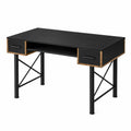 Schreibtisch mit zwei Schubladen aus MDF und Stahl, Schwarz
