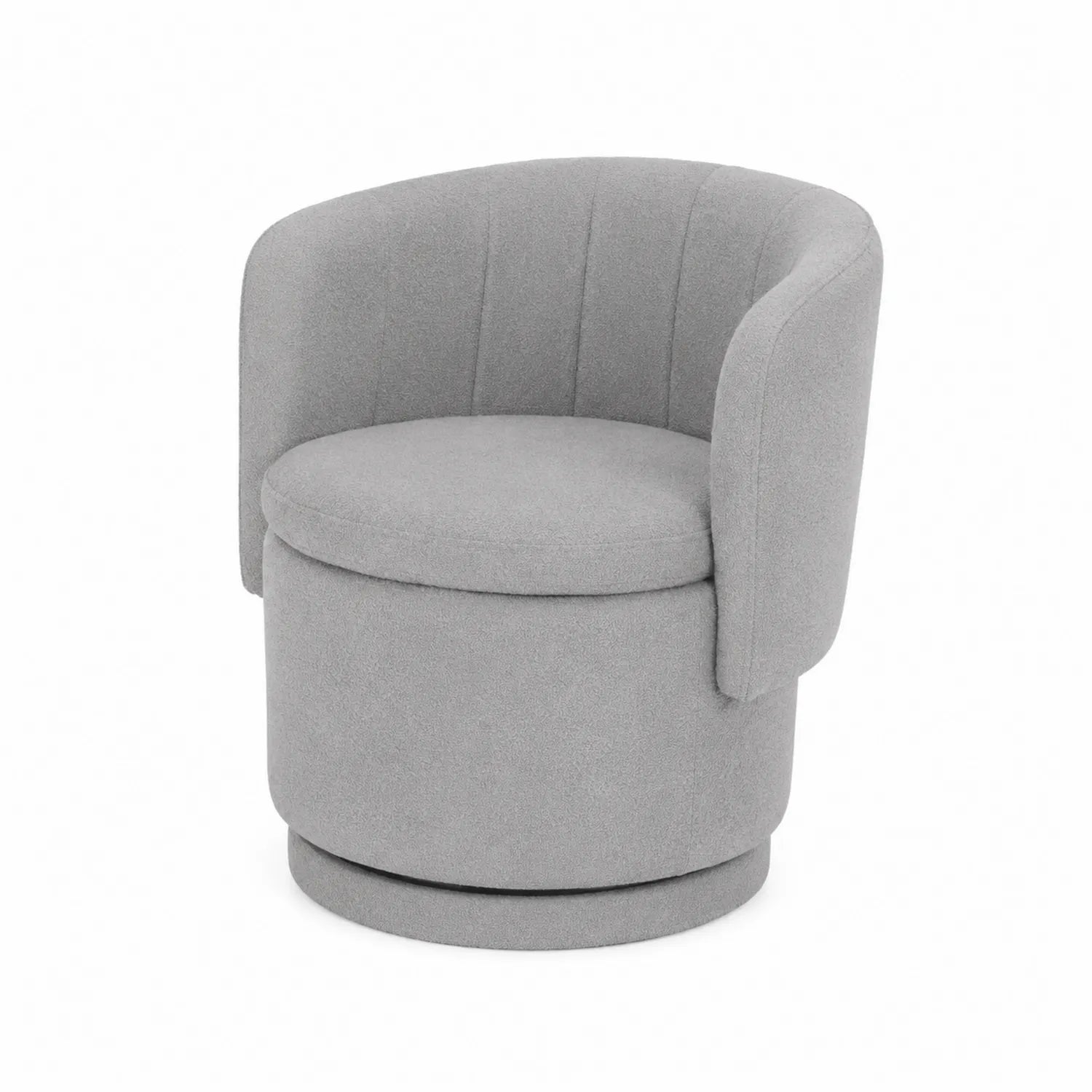 Fauteuil pivotant avec accoudoirs en tissu gris